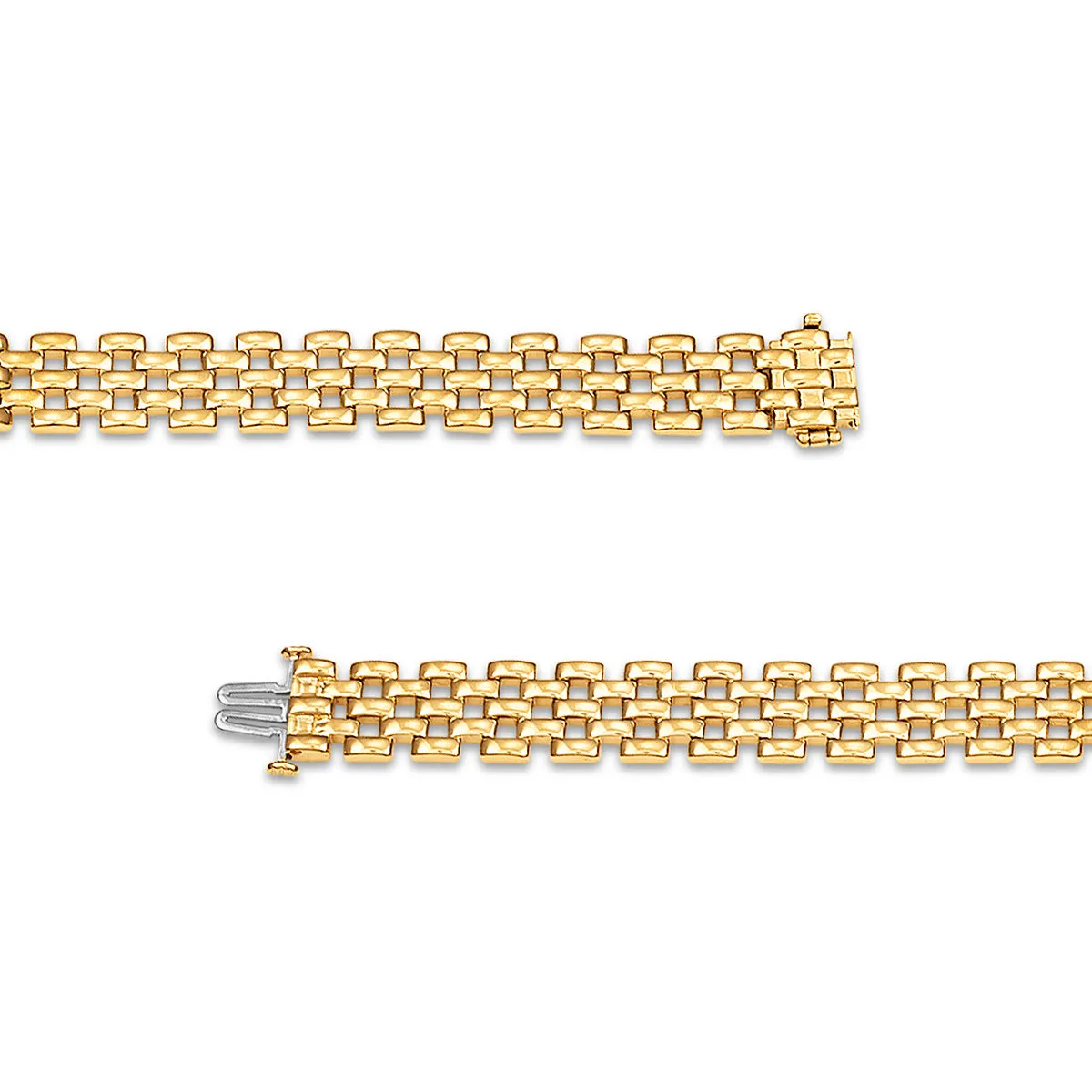 1 CTW Diamond Rolex-look ID 8.5-inch Bracelet in 10KT Yellow Gold Plated Sterling Silver