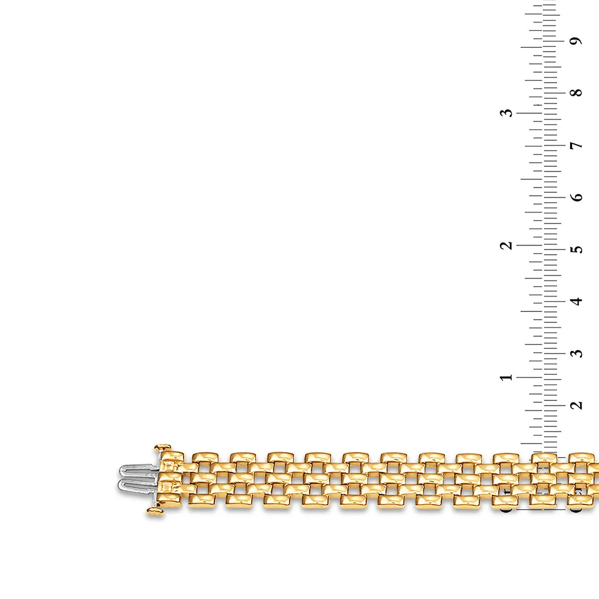 1 CTW Diamond Rolex-look ID 8.5-inch Bracelet in 10KT Yellow Gold Plated Sterling Silver