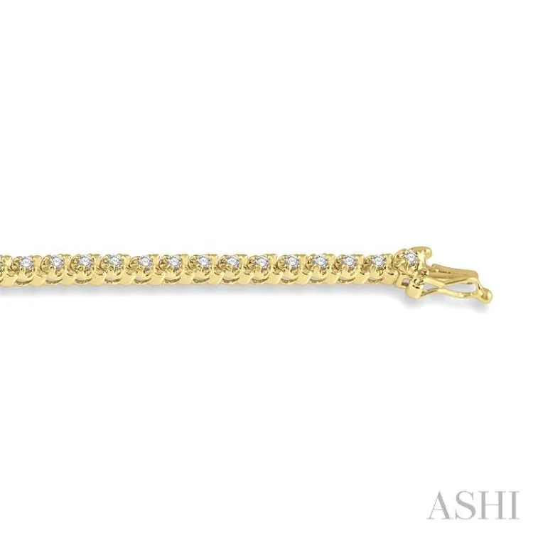 1 ctw Round Cut Diamond Tulip Bracelet in 14K Yellow Gold