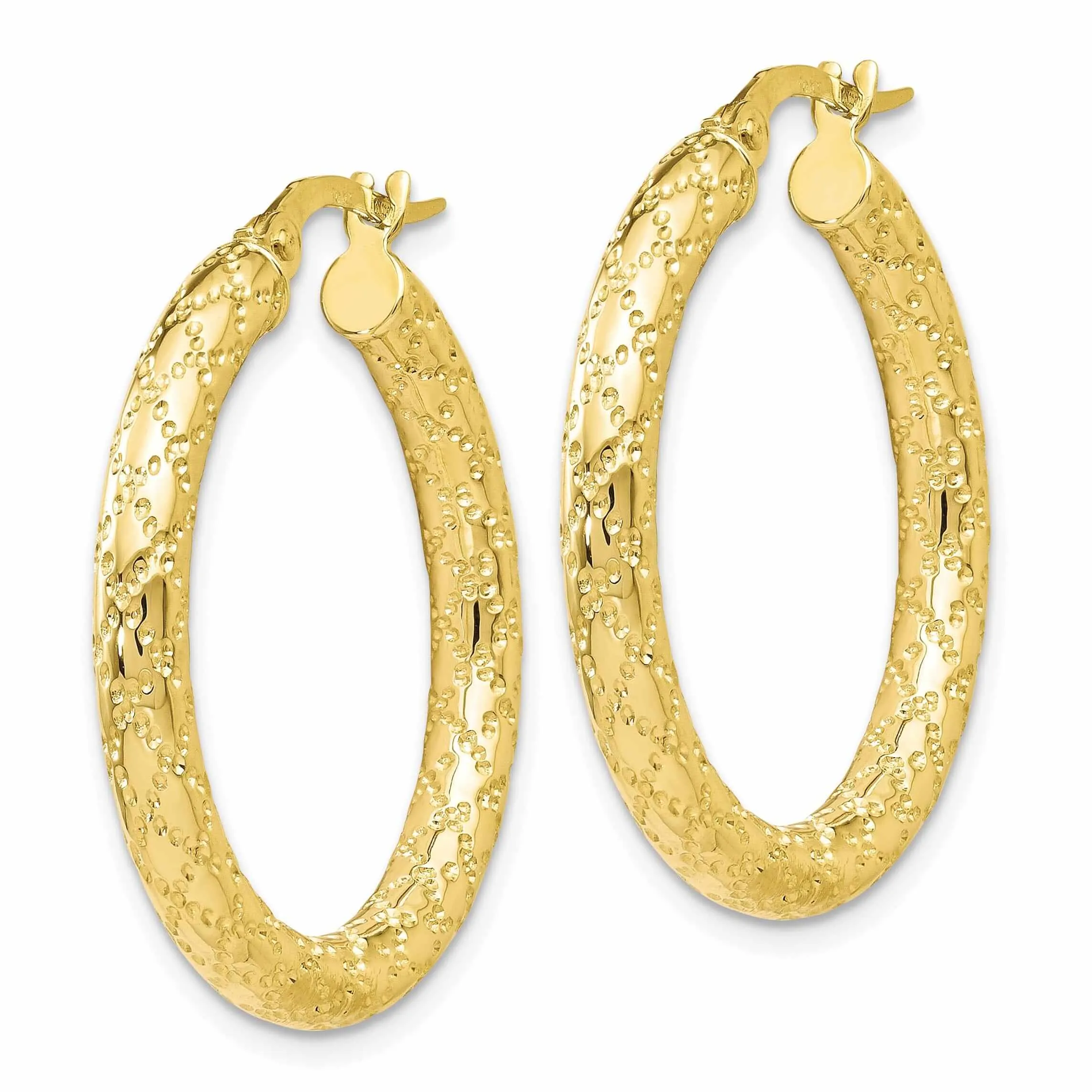 10k Yellow Gold Hinged Hoop Earrings