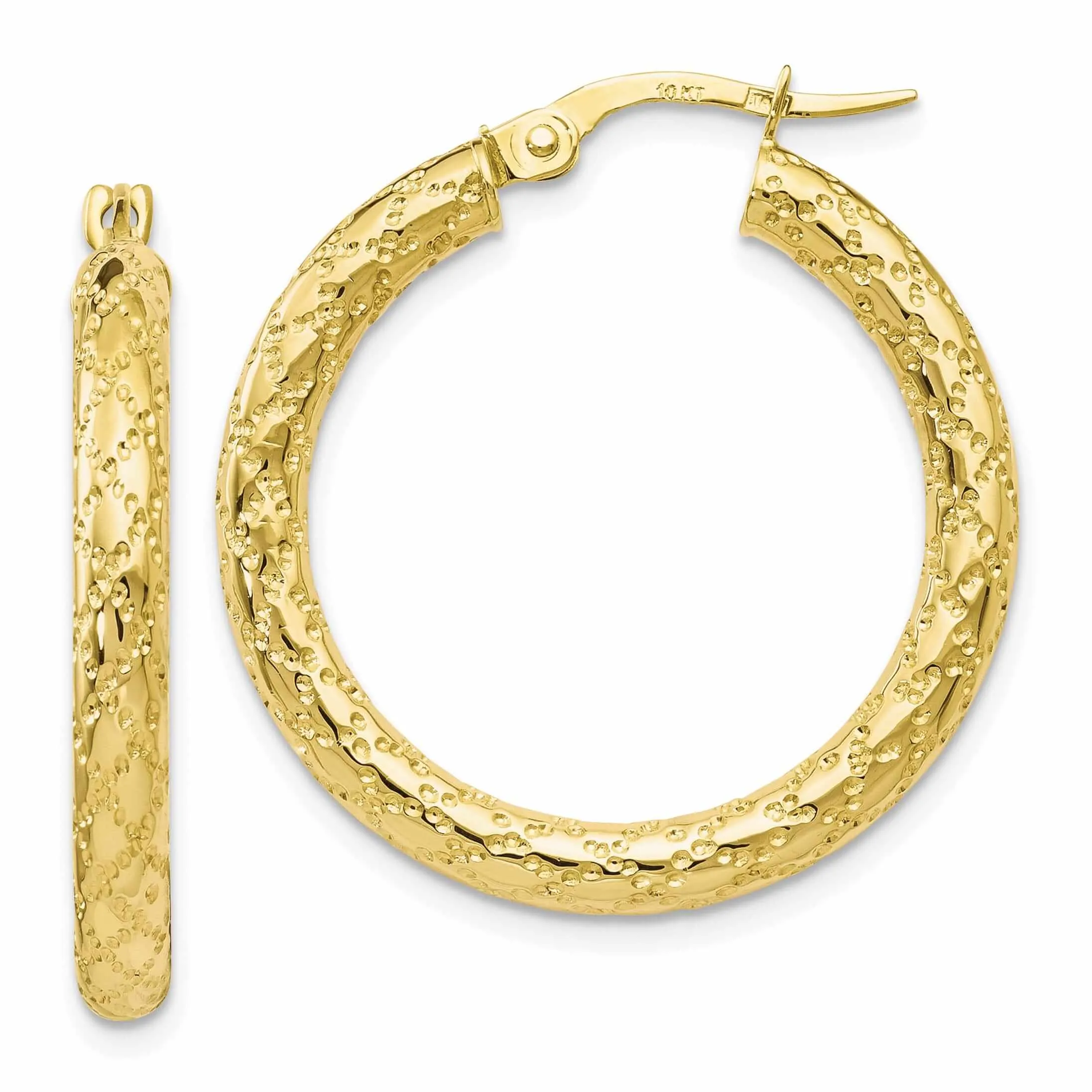 10k Yellow Gold Hinged Hoop Earrings