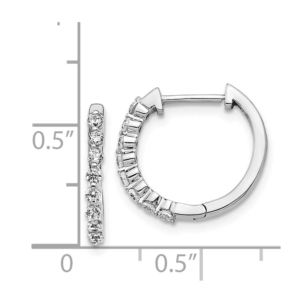 1/3 CTW Diamond Hoop Earrings in 14KT White Gold