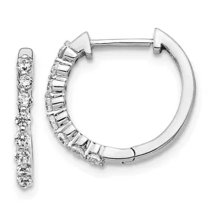 1/3 CTW Diamond Hoop Earrings in 14KT White Gold