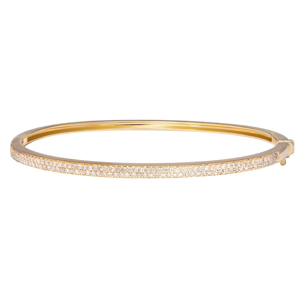 14k Double Diamond Bangle