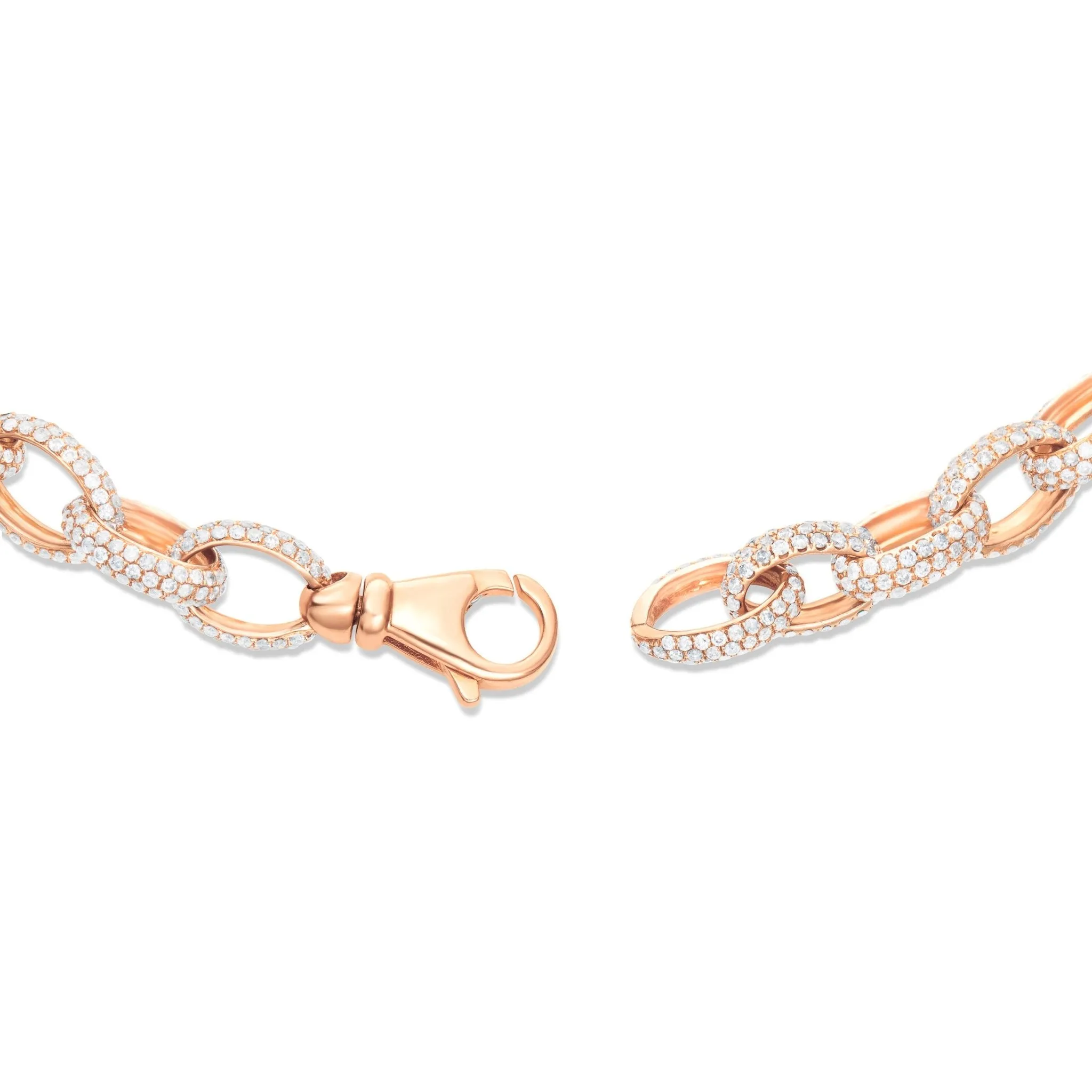 14K Gold 5.50ct Oval Link Diamond Bracelet