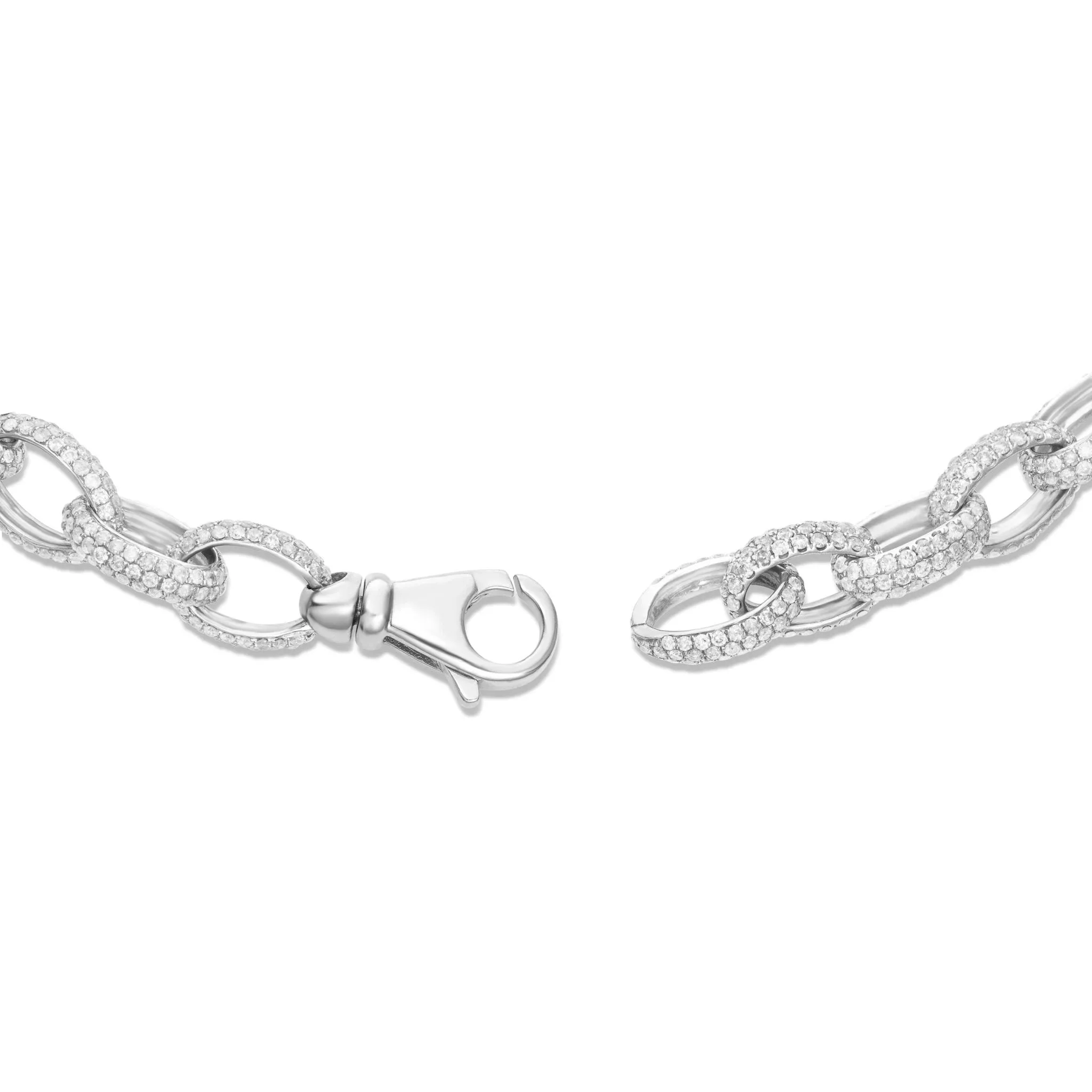 14K Gold 5.50ct Oval Link Diamond Bracelet