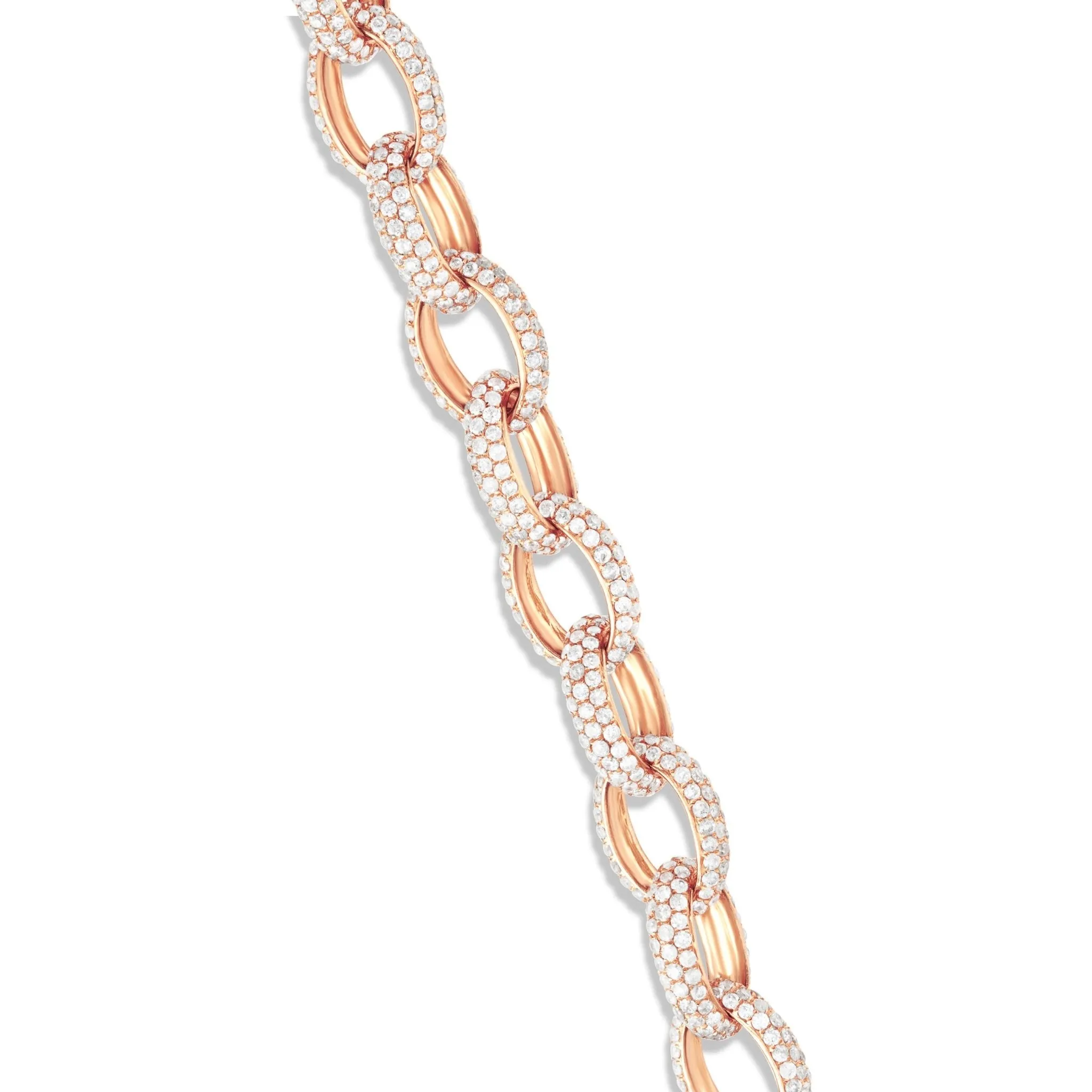 14K Gold 5.50ct Oval Link Diamond Bracelet