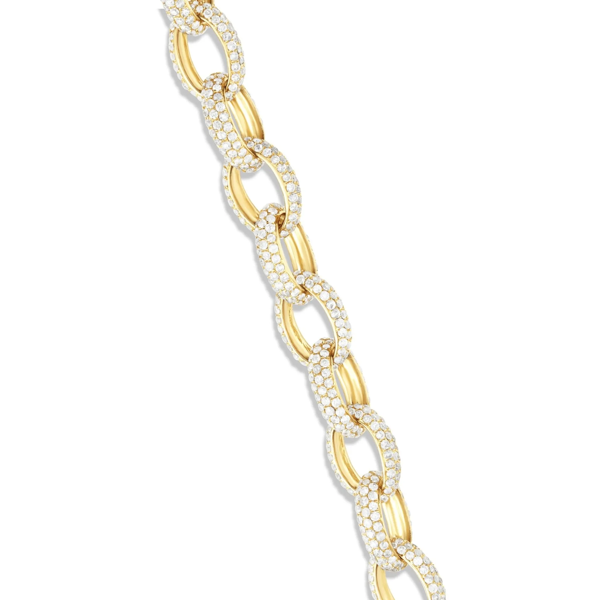 14K Gold 5.50ct Oval Link Diamond Bracelet