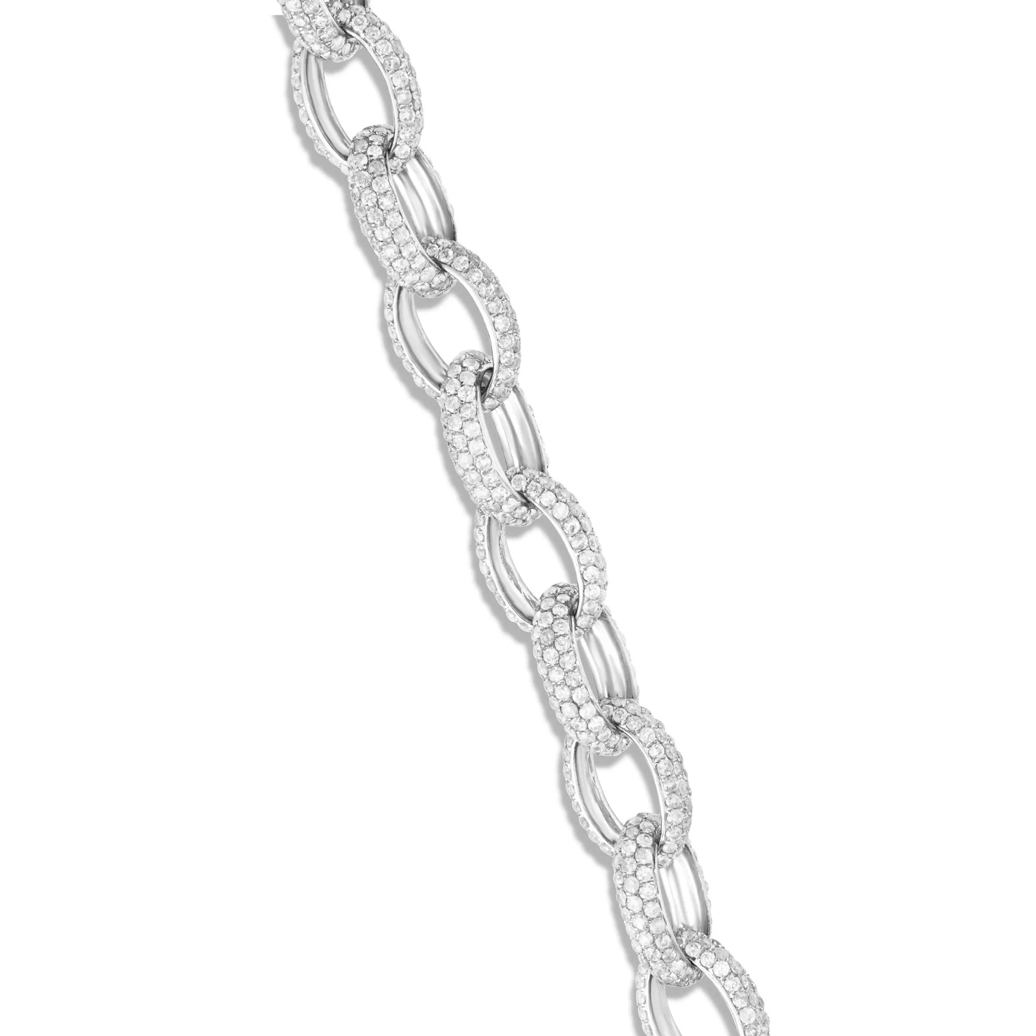 14K Gold 5.50ct Oval Link Diamond Bracelet