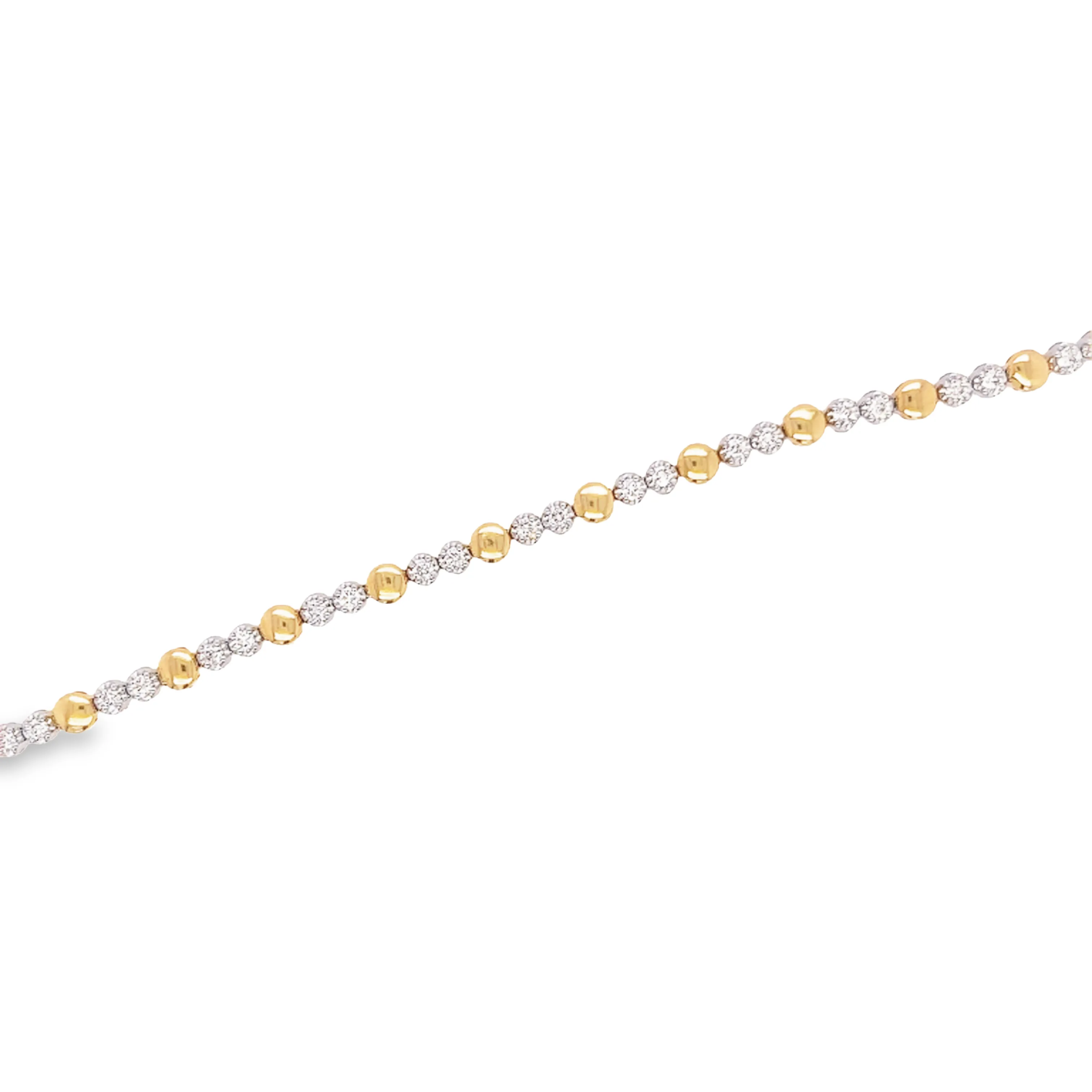 14K Tow Tone Diamond Bracelet - 1.15ctw