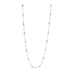 14K White Gold Diamond Chain Necklace N4964W7-18