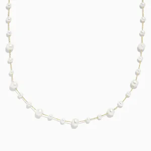 14K Yellow Gold Cultured Fresh Water Pearl Necklace