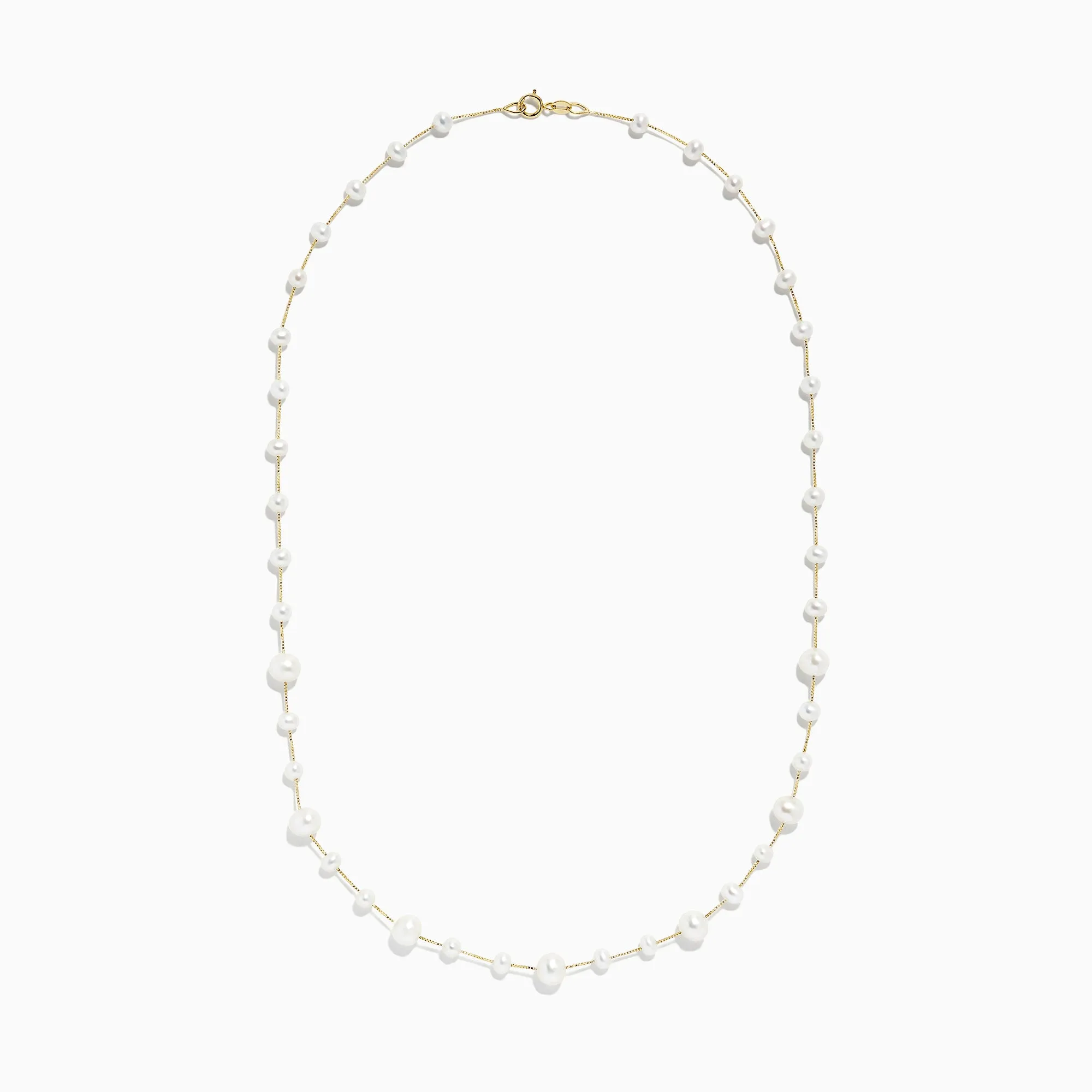 14K Yellow Gold Cultured Fresh Water Pearl Necklace