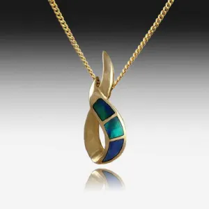 14KT YELLOW GOLD OPAL INLAY PENDANT