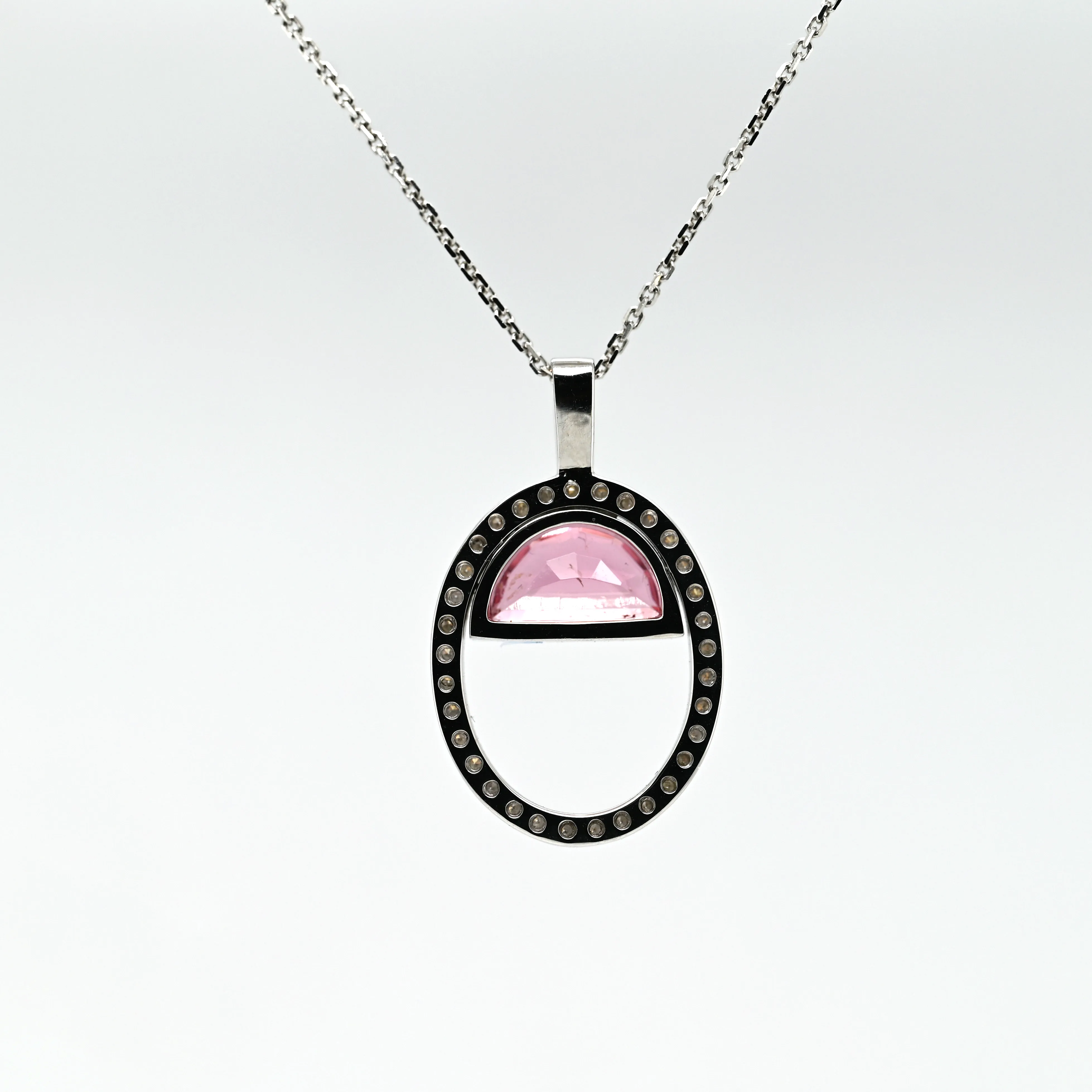 1.59CT TOURMALINE AND DIAMOND CUSTOM PENDANT