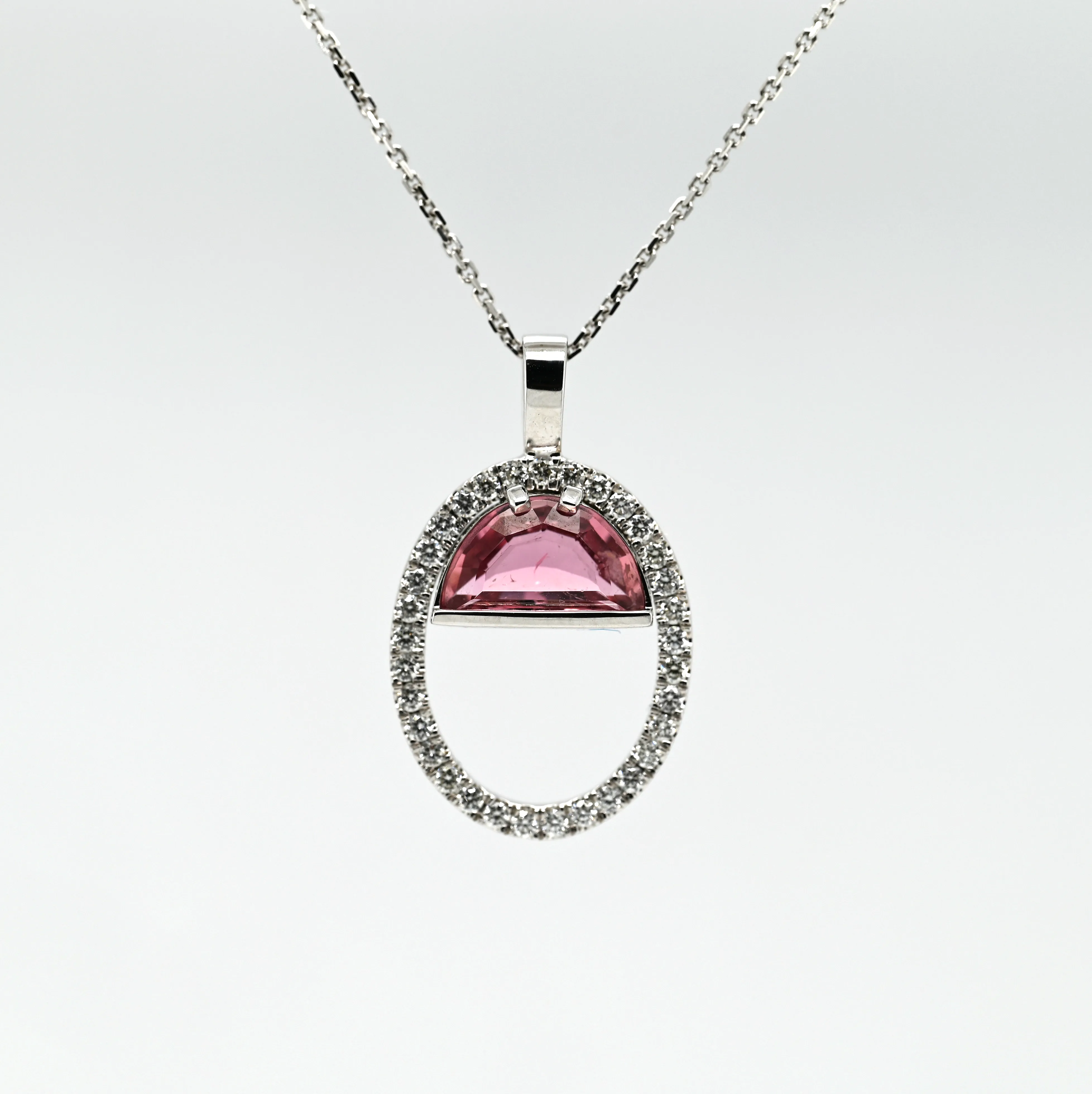 1.59CT TOURMALINE AND DIAMOND CUSTOM PENDANT