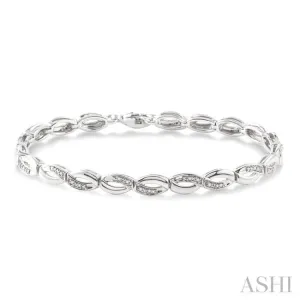 1/6 Ctw 'FIG 8' Shape Single Cut Diamond Bracelet in Sterling Silver