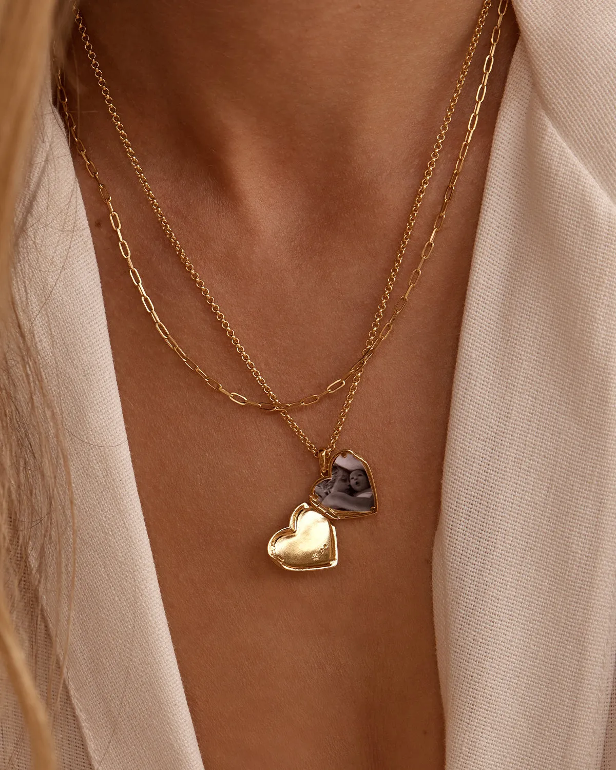 18k Gold Vermeil Large Heart Lotus Locket Pendant