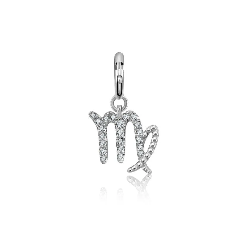 18k Gold Virgo Zodiac Sign Diamond Charms