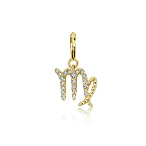 18k Gold Virgo Zodiac Sign Diamond Charms