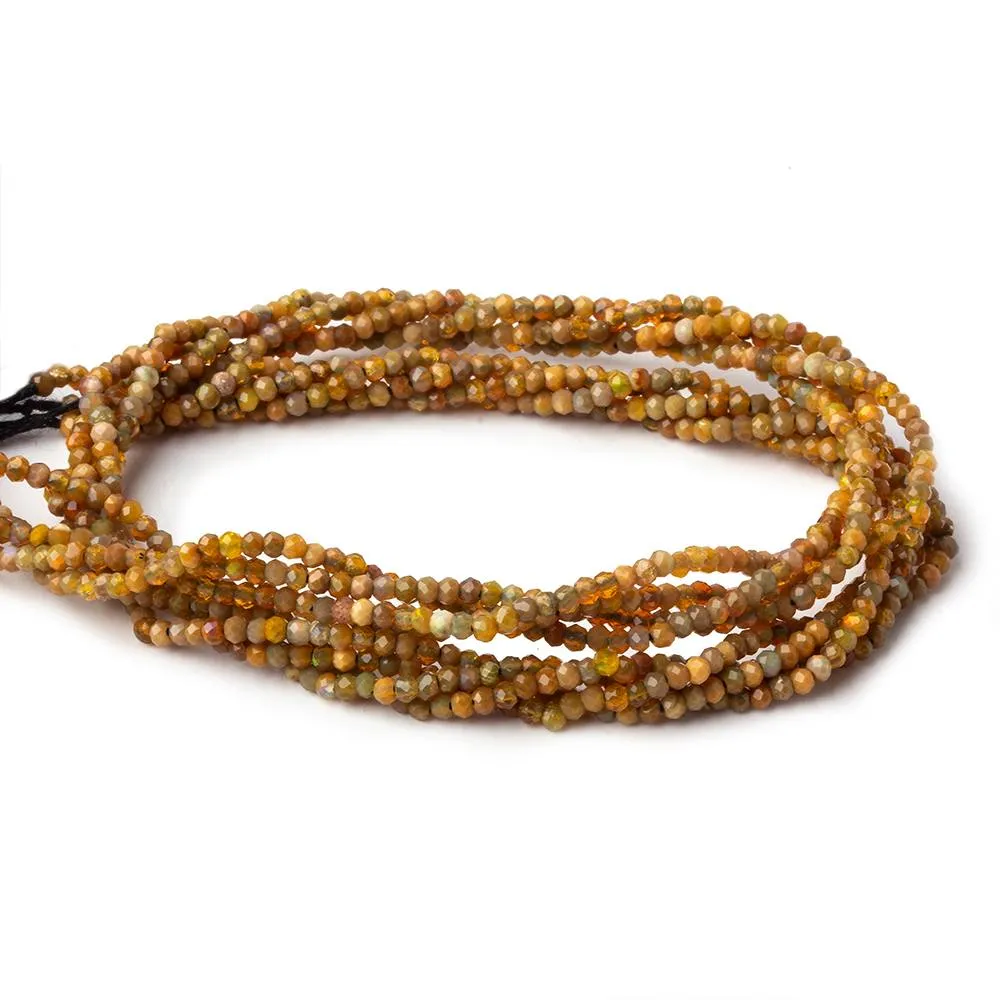 1.8mm Opaque Dark Golden Australian Opal micro faceted rondelle beads 12.5 inch 220 pieces AA