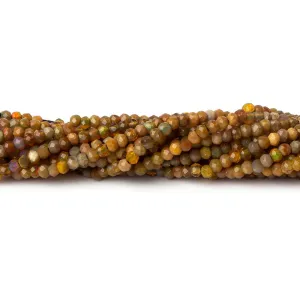 1.8mm Opaque Dark Golden Australian Opal micro faceted rondelle beads 12.5 inch 220 pieces AA