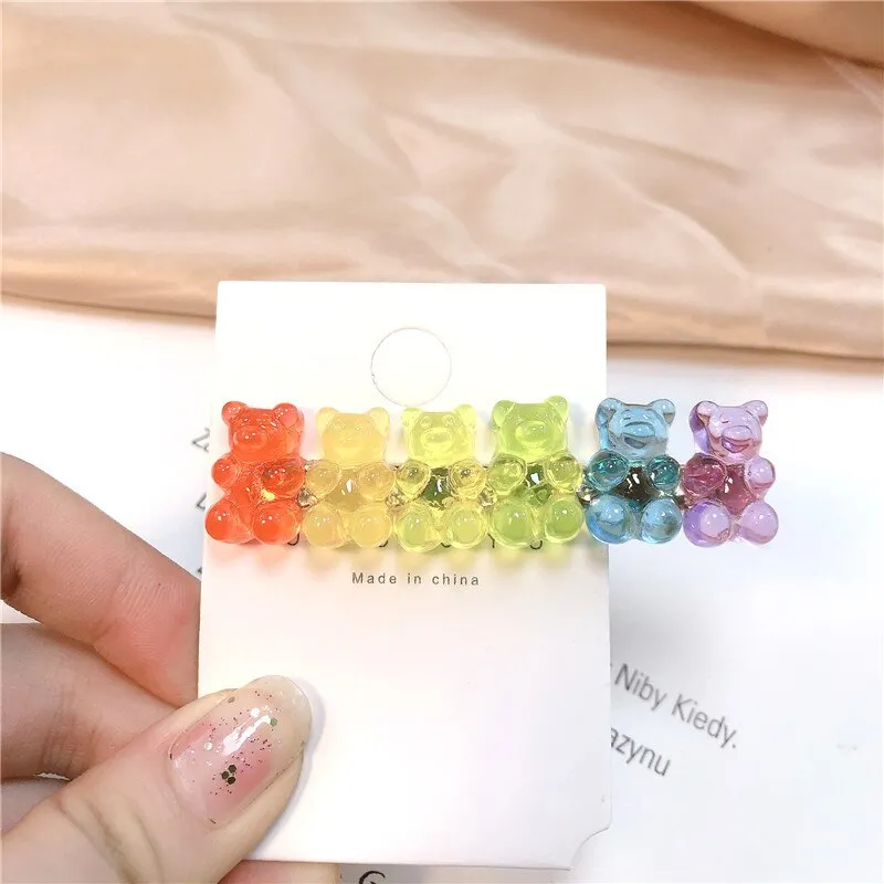 1PC Sugardrop Gummy Bear Hair Clips