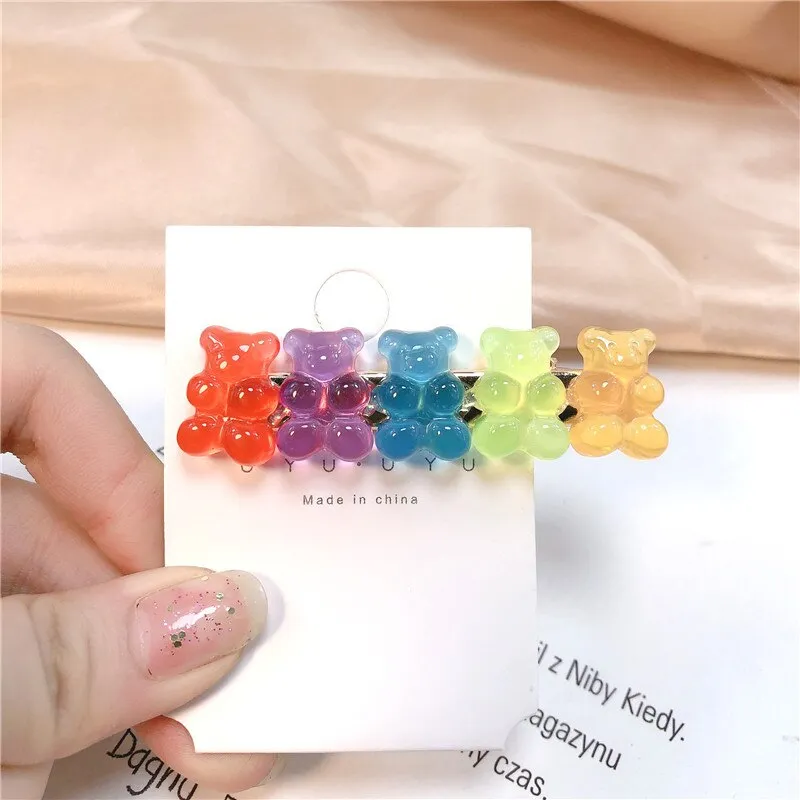 1PC Sugardrop Gummy Bear Hair Clips