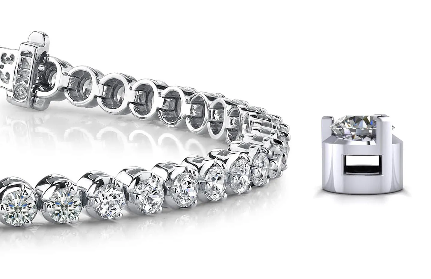 3 Prong Dreams Lab-Grown Diamond Tennis Bracelet with 4.83 ct.(finished) 3mm