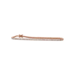 3.14ctw Round Brilliant Diamond Tennis Bracelet in 14k Rose Gold