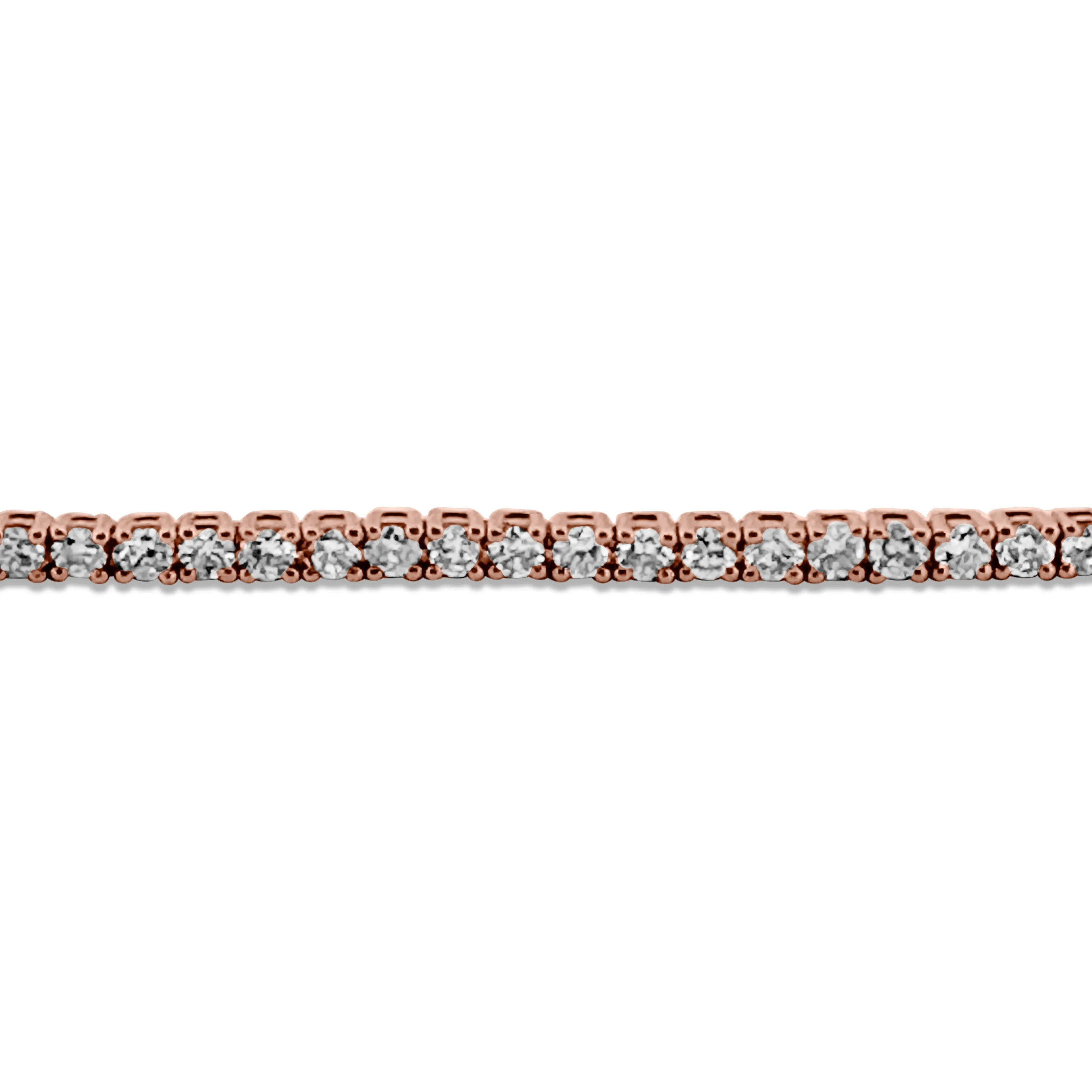 3.14ctw Round Brilliant Diamond Tennis Bracelet in 14k Rose Gold