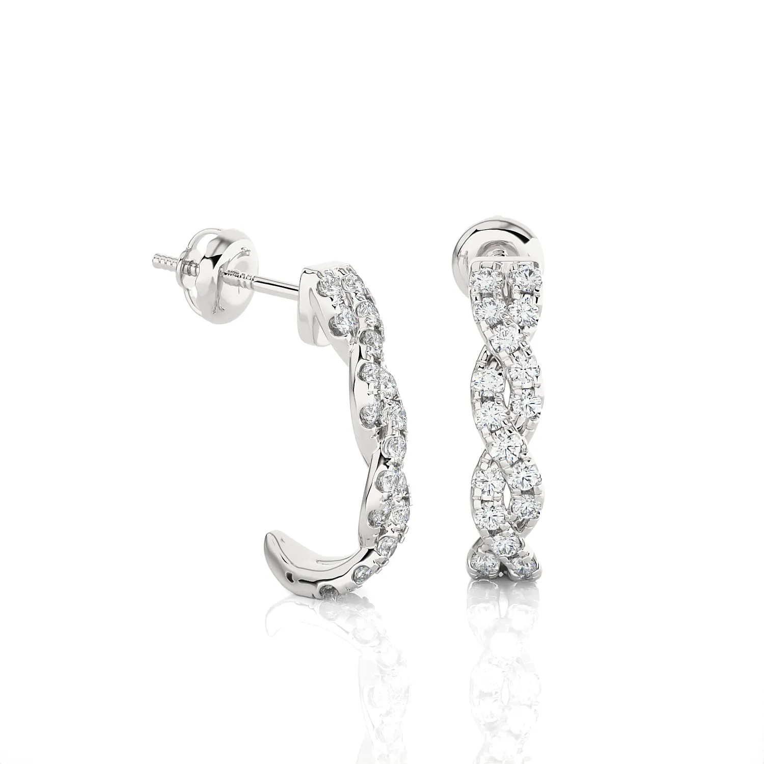 3/8 ctw Round Lab Grown Diamond Hoop Earrings