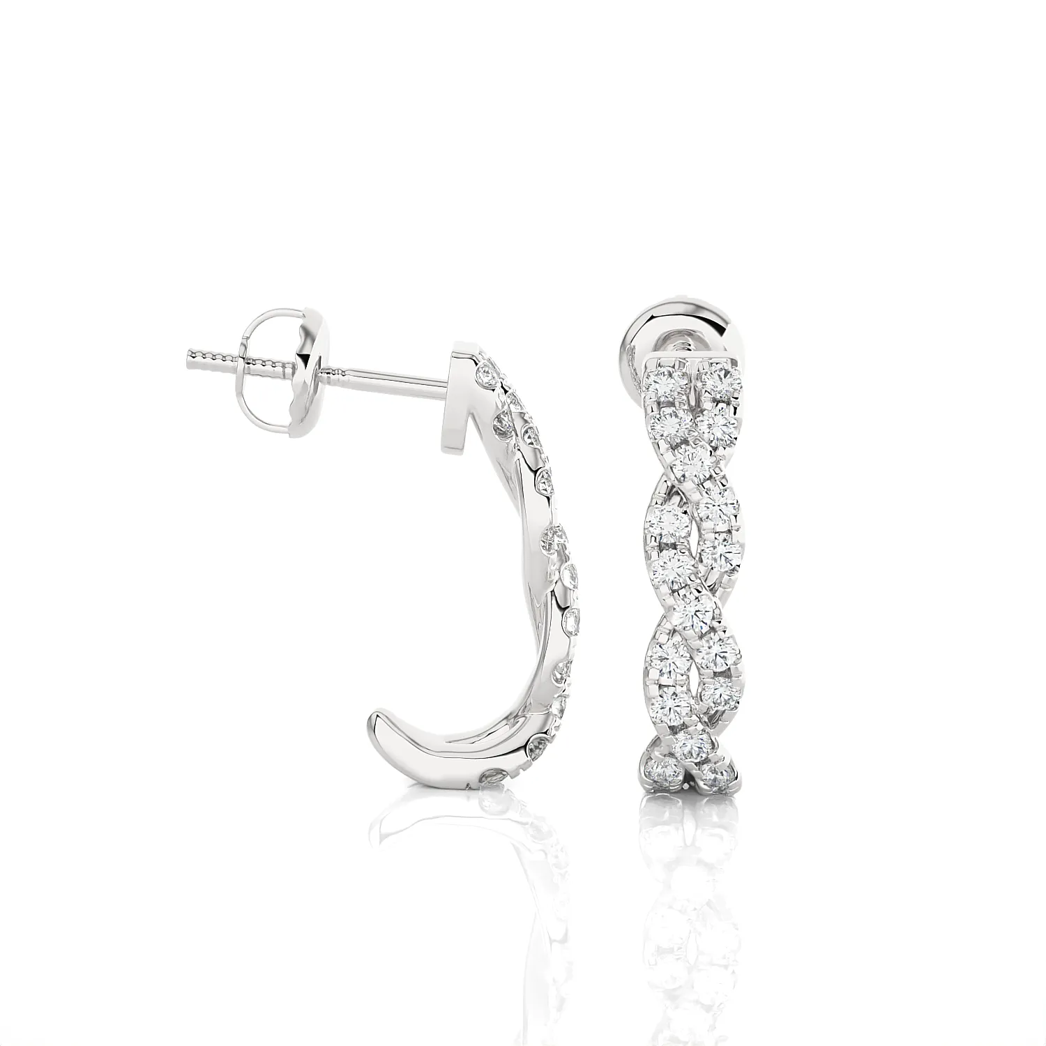 3/8 ctw Round Lab Grown Diamond Hoop Earrings