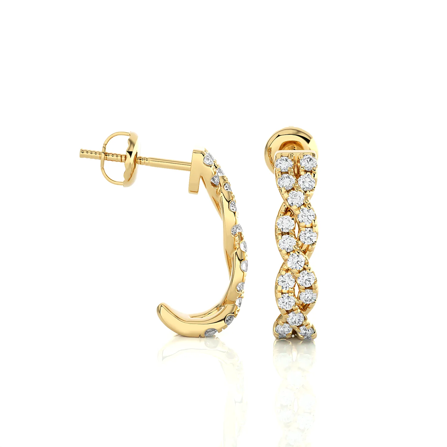 3/8 ctw Round Lab Grown Diamond Hoop Earrings