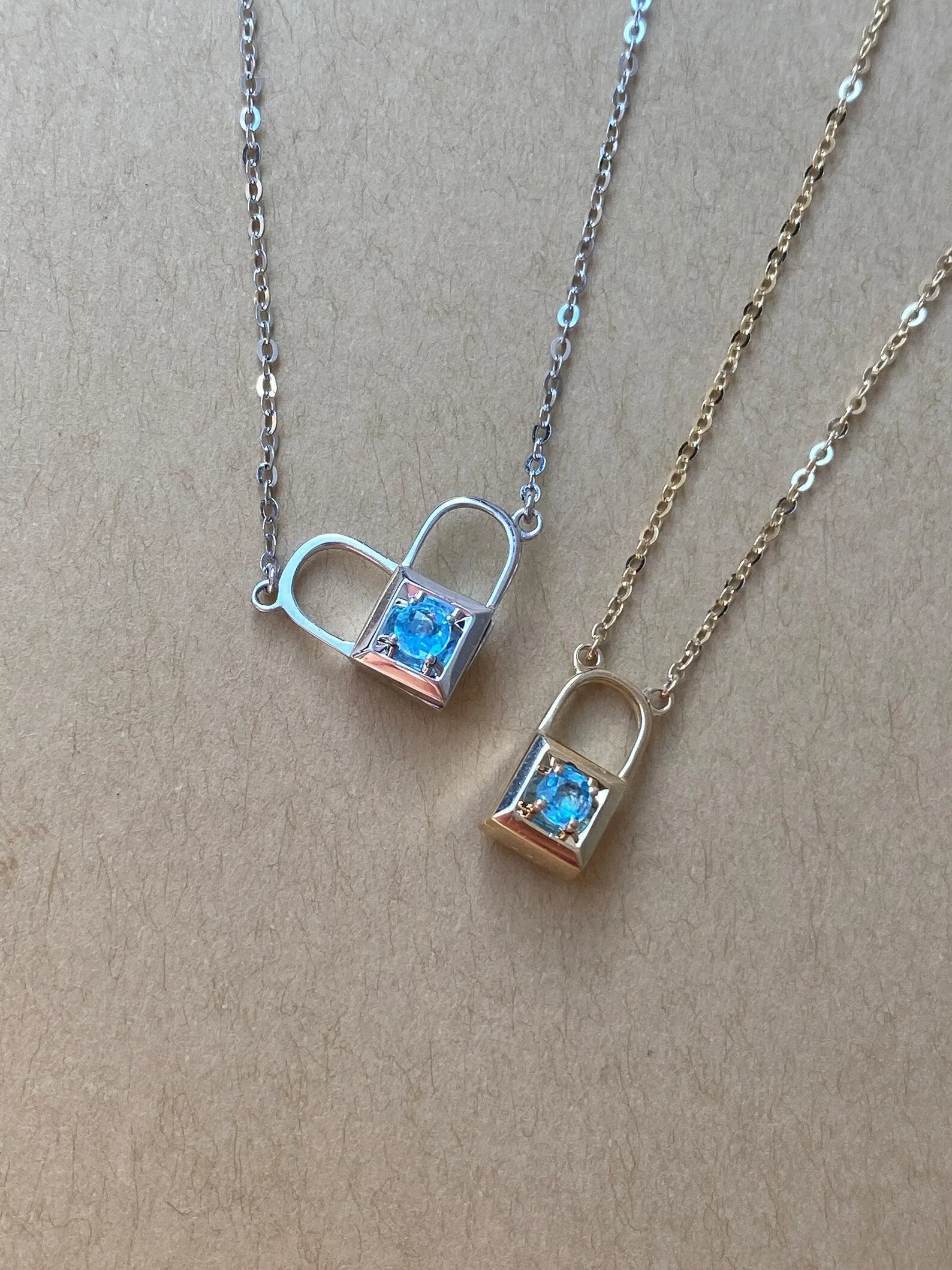 4 in 1 Heart Lock Gemstone and Diamond Necklace