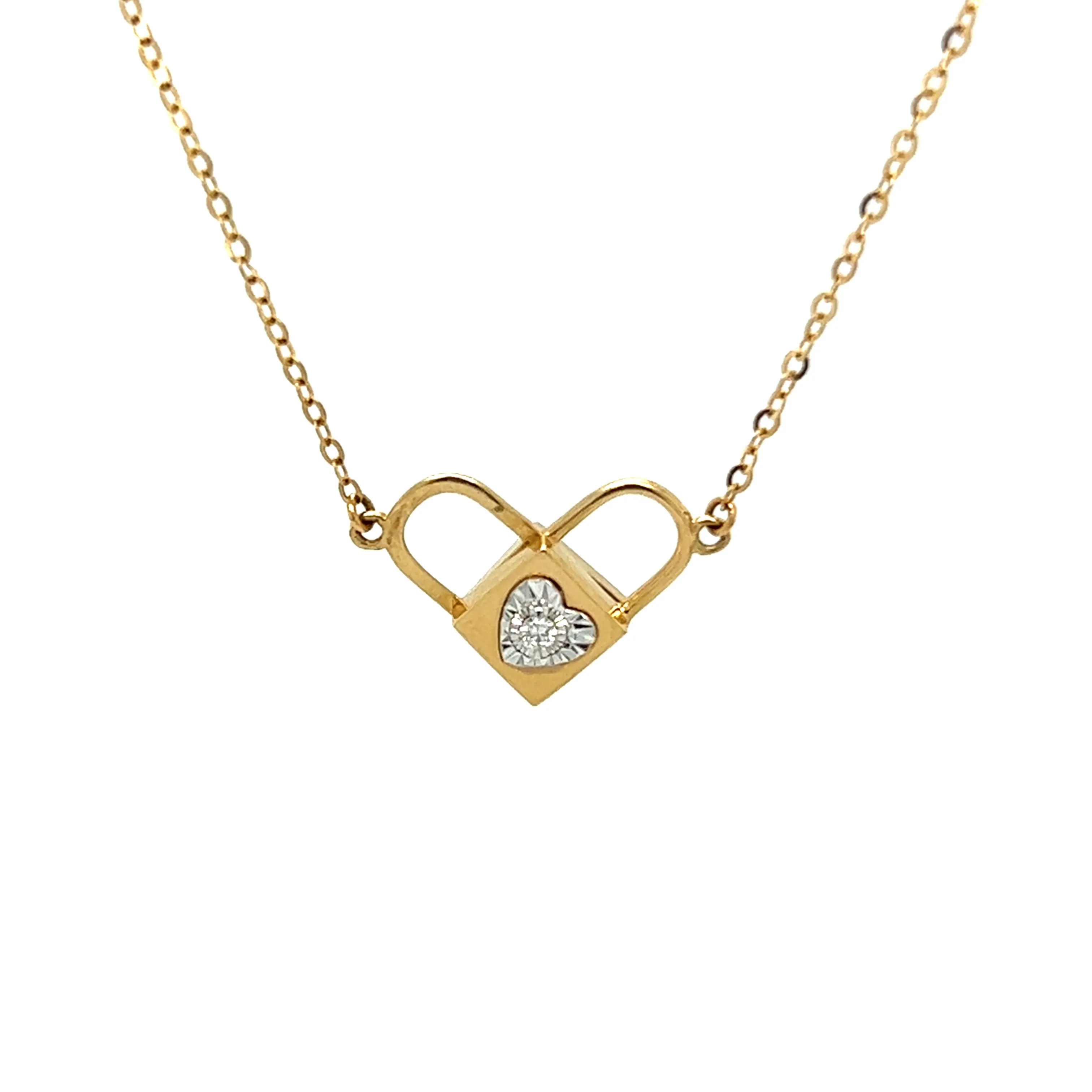 4 in 1 Heart Lock Gemstone and Diamond Necklace