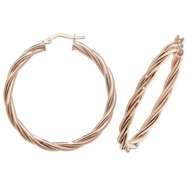 9ct Rose Gold Hoop Earrings ER1006R