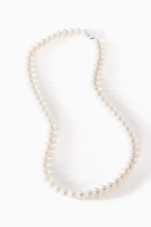 9ct White Gold Single Strand Pearl Necklace