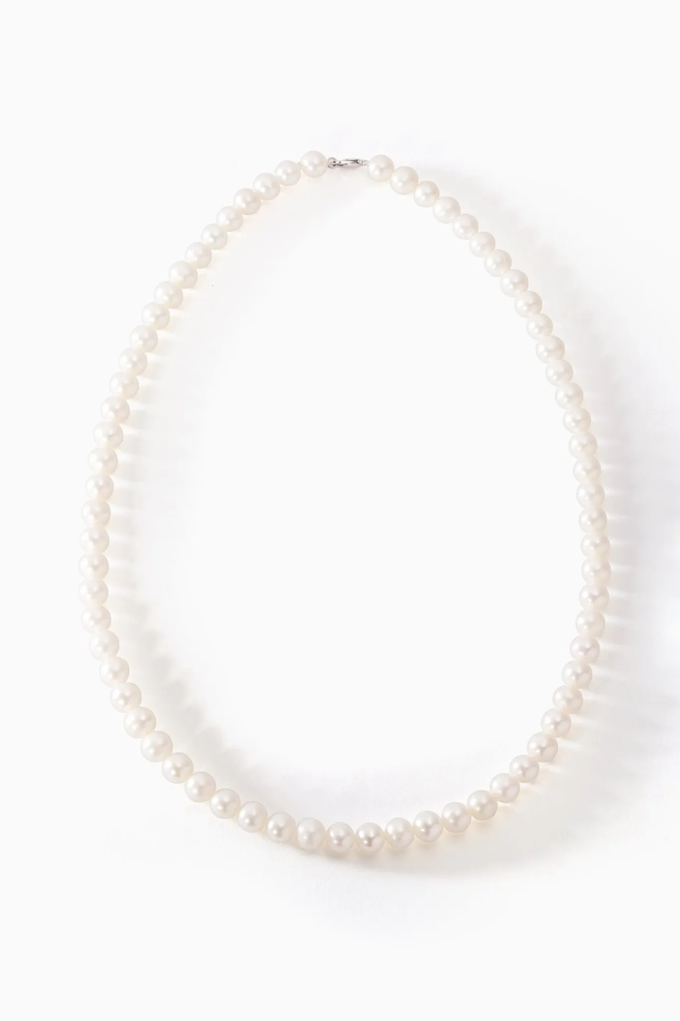 9ct White Gold Single Strand Pearl Necklace