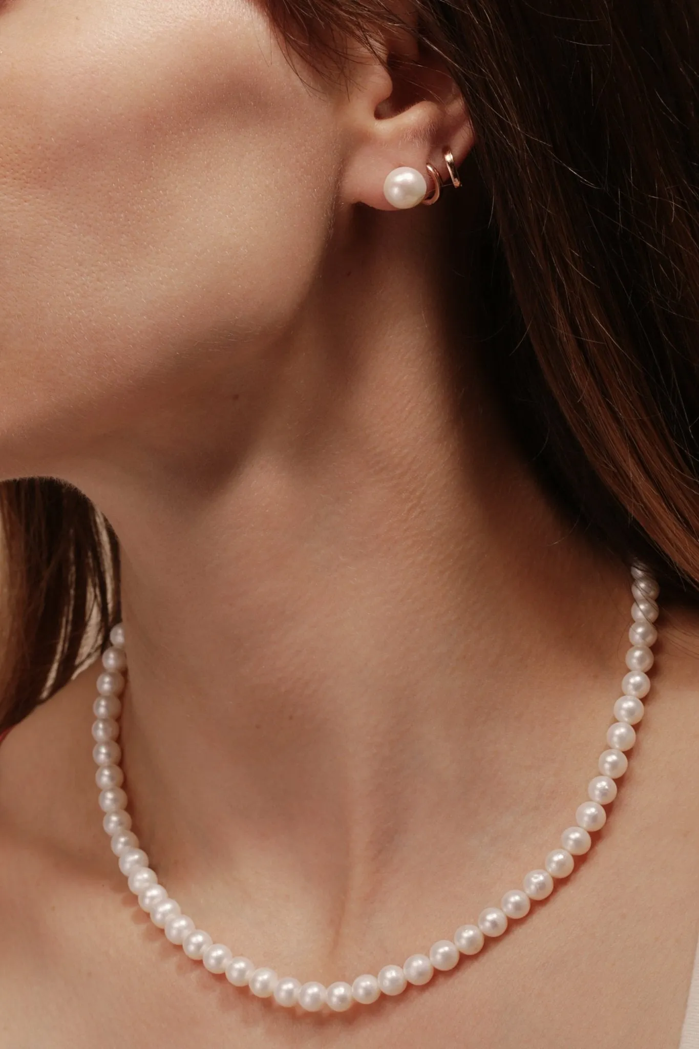 9ct White Gold Single Strand Pearl Necklace