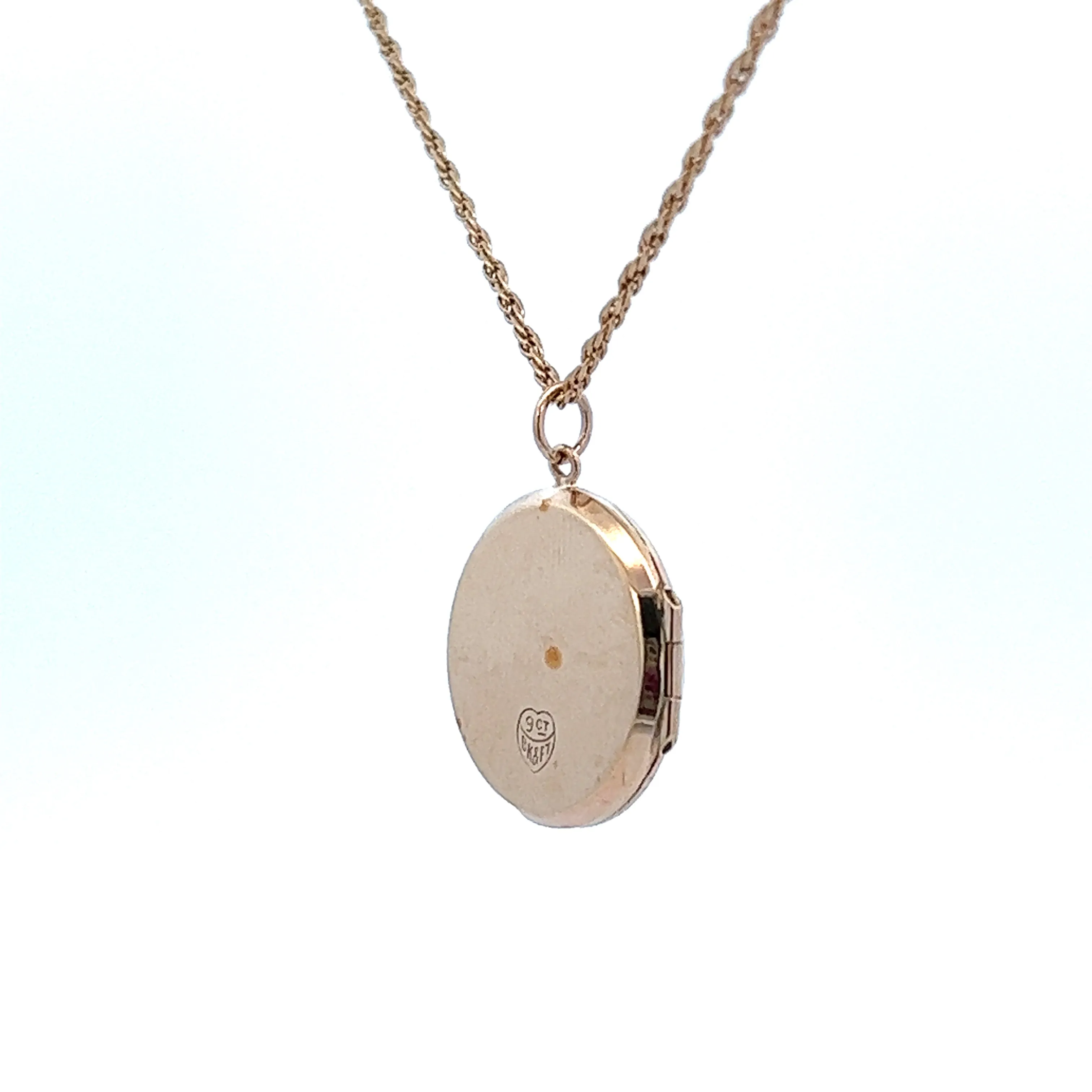 9ct Yellow Gold Opening Photo Locket with Hand Engraved Front