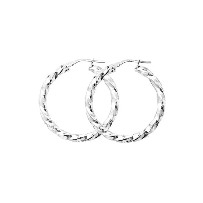 Acotis Silver  Hoop Earrings Twisted G5214