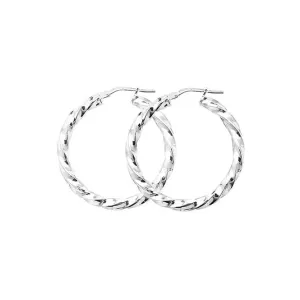 Acotis Silver  Hoop Earrings Twisted G5214