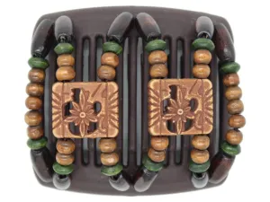 African Butterfly Chameleon Hair Comb - Dupla Brown 32