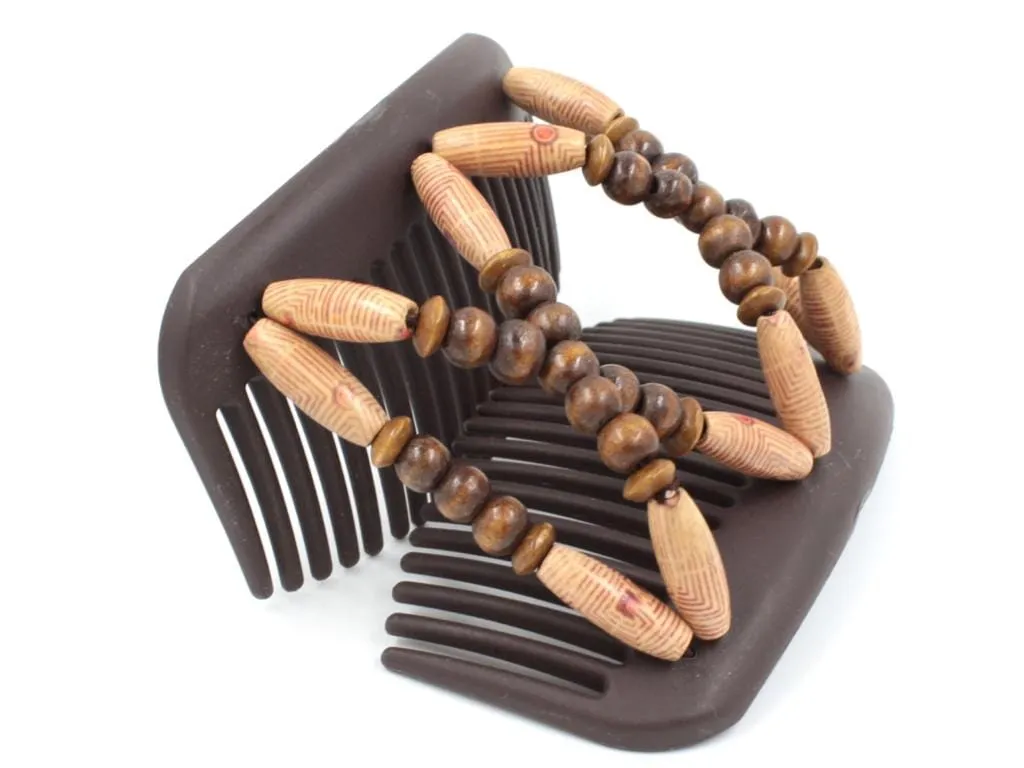 African Butterfly Hair Comb - Beada Brown 229