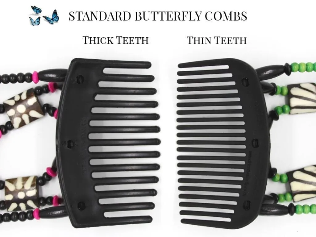 African Butterfly Hair Comb - Beada Brown 229