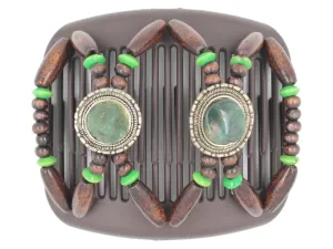 African Butterfly Hair Comb - Gemstone Brown 38