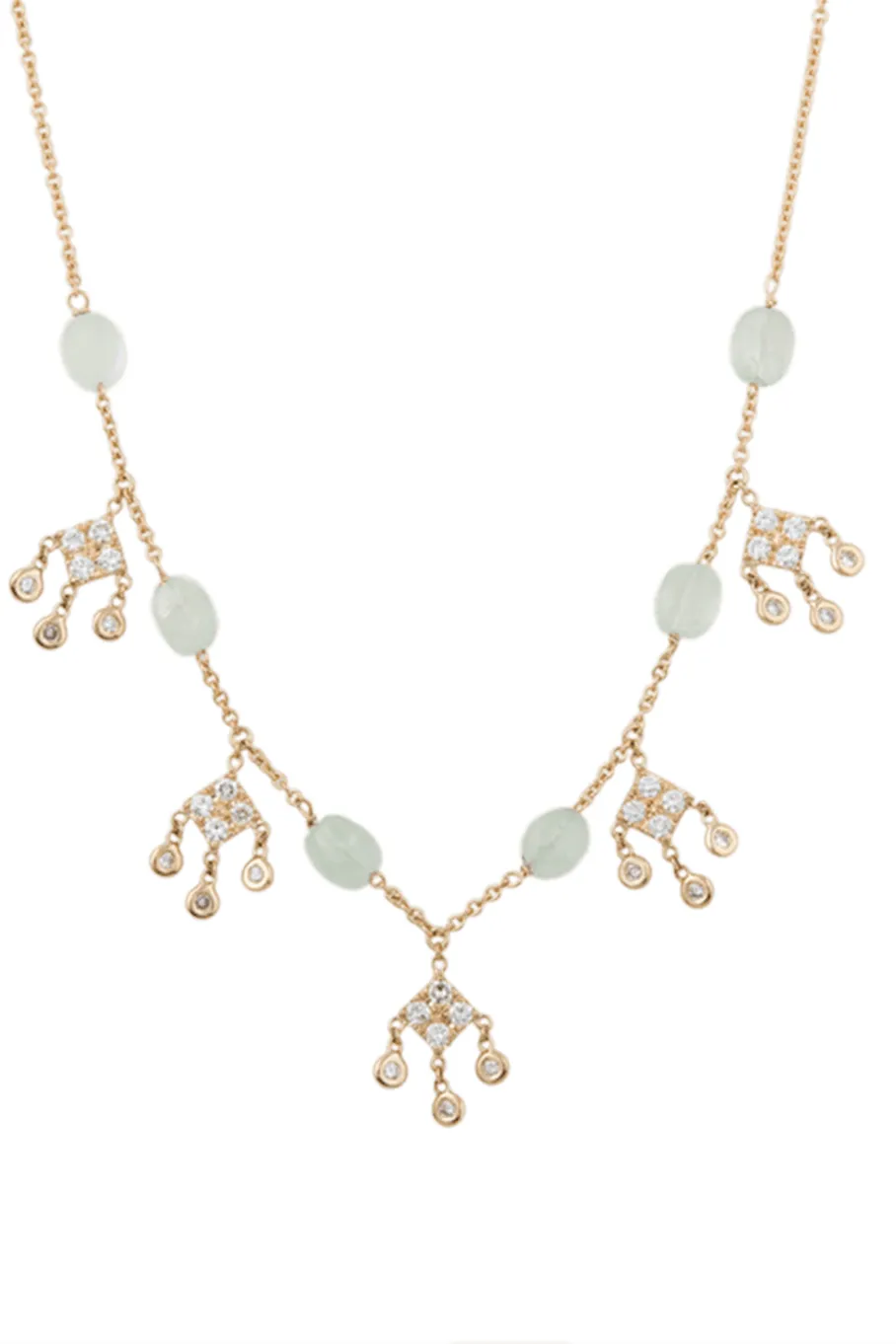 Aquamarine & Diamond Shaker Necklace