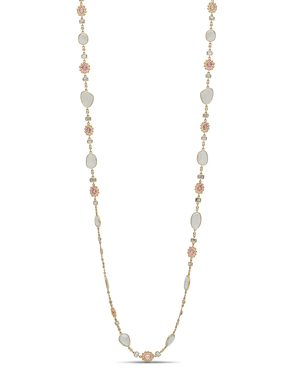 Aquamarine and Pink Sapphire Affinity Necklace