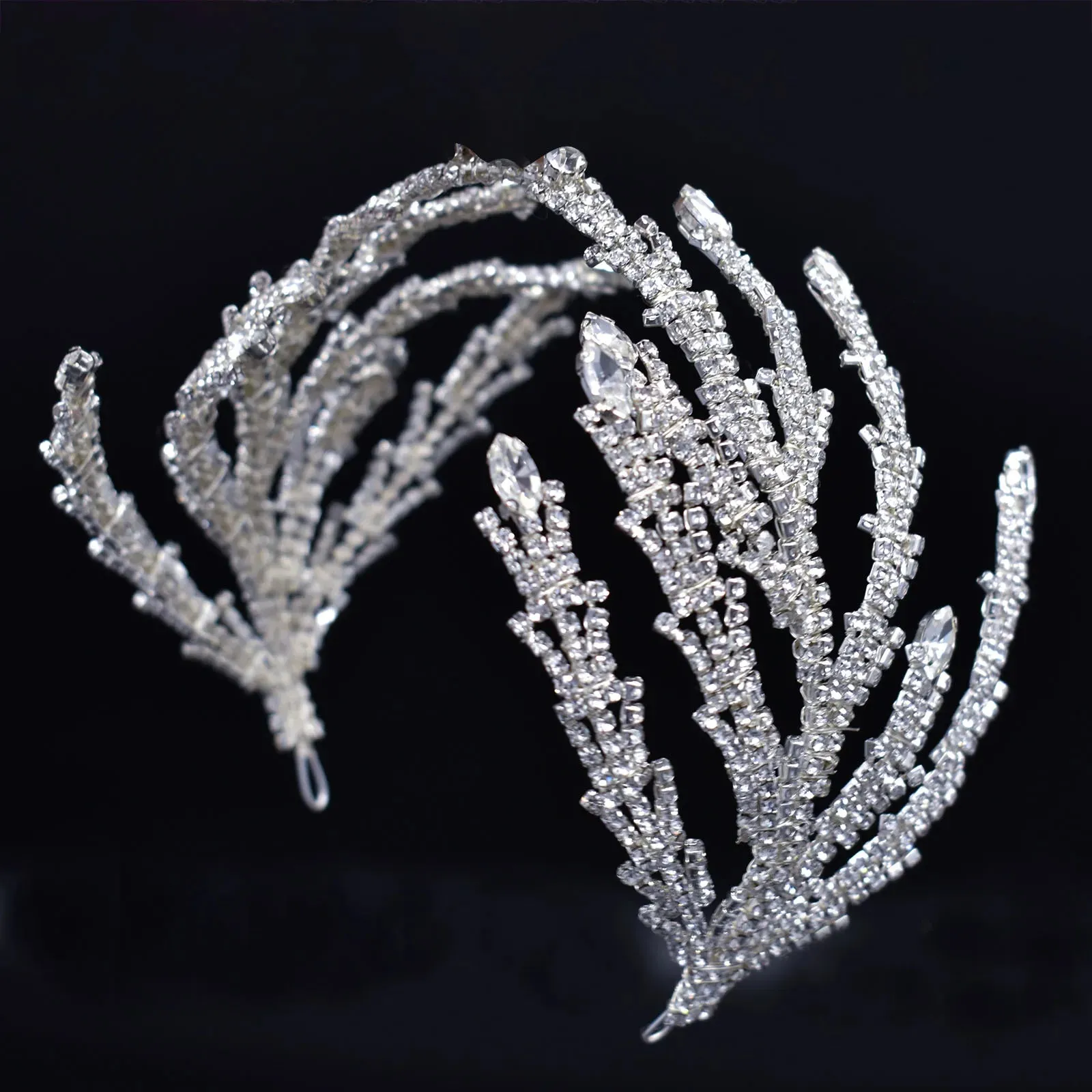 Baroque Crystal Tiara – Bridal Pageant Headpiece